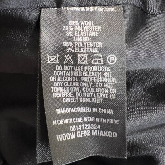 Ted Baker London Cocktail Cap Sleeve Wool Blend Black Midi Dress - Picture 8 of 8